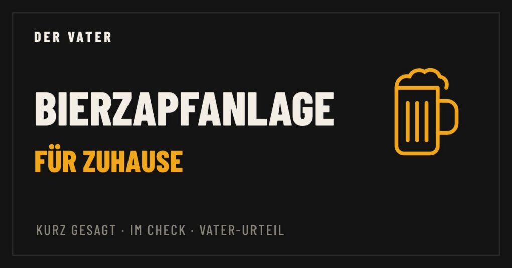 Illustration: Bierkrug, Schriftzug Bierzapfanlage für zuhause